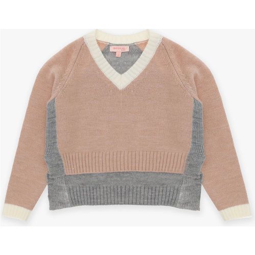 Pullover cropped bambina con blocchi di colore - Imperial - Modalova