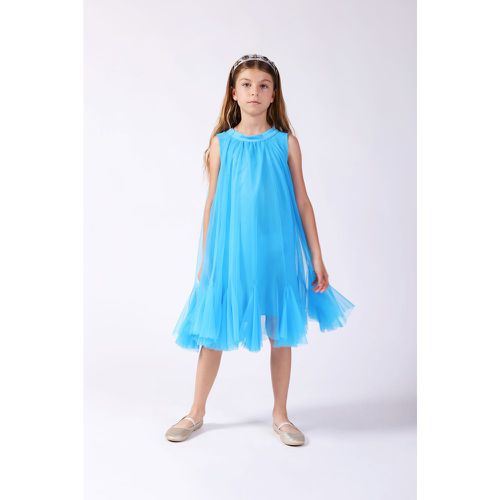 Abito midi smanicato bambina monocolour con tulle - Imperial - Modalova