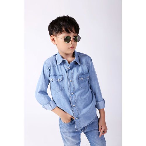 Camicia jeans bambino in puro cotone con tasche applicate - Imperial - Modalova