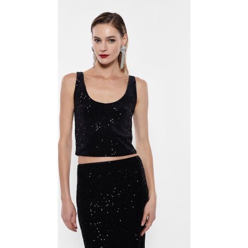 Top senza maniche con scollo rotondo in paillettes - Imperial - Modalova