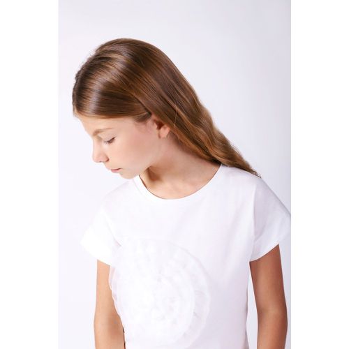 T-shirt bambina in puro cotone monocolour con stampa - Imperial - Modalova
