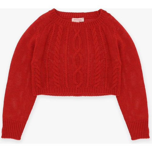 Pullover bambina cropped a trecce - Imperial - Modalova