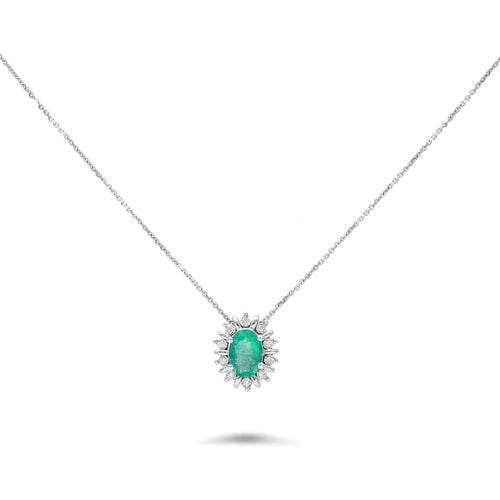 Collana con smeraldo e diamanti - LUXURY ZONE - Modalova