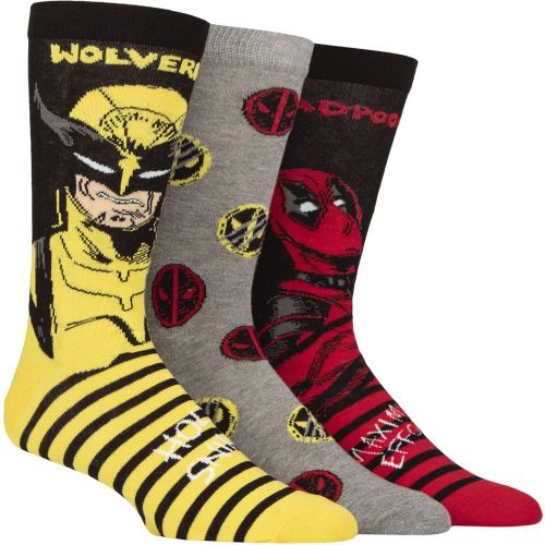Mens 3 Pair Marvel Deadpool and Wolverine Cotton Socks 12-14 Mens - SockShop - Modalova