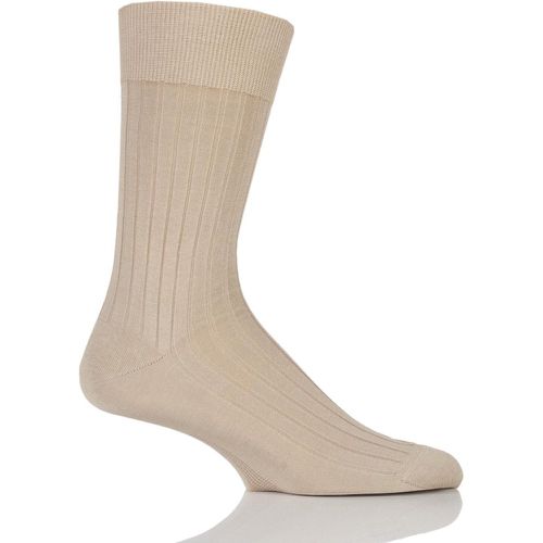 Pair Sand Milano Rib 97% Fil d'Ecosse Cotton Socks Men's 8.5-9.5 Mens - Falke - Modalova