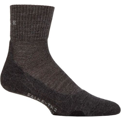 Mens 1 Pair TK2 Wool Short Trekking Socks Charcoal 42-43 - Falke - Modalova