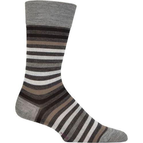 Mens 1 Pair Falke Tinted Stripe Wool Socks Asphalt Melange 8.5-11 Mens - SockShop - Modalova