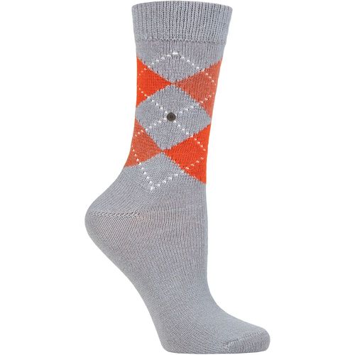 Women's 1 Pair Whitby Extra Soft Argyle Socks / Orange 3.5-7 Ladies - Burlington - Modalova