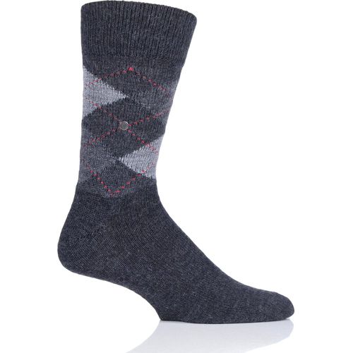 Pair Charcoal / Preston Extra Soft Feeling Argyle Socks Men's 6.5-11 Mens - Burlington - Modalova