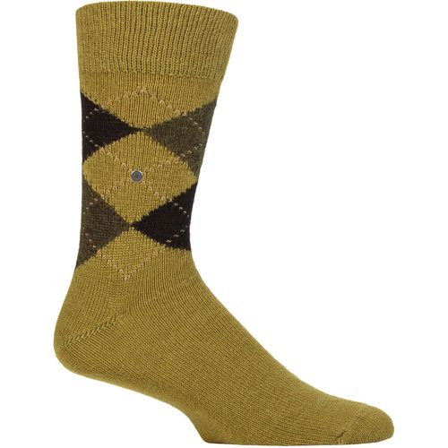 Mens 1 Pair Preston Extra Soft Feeling Argyle Socks / Black 6.5-11 Mens - Burlington - Modalova