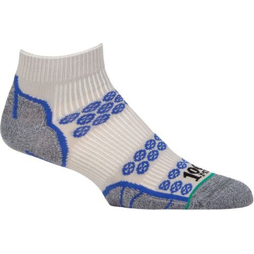Mens and Ladies 1 Pair Lite Anklet Double Layer Socks Silver Royal / Blue 12-14 Mens - 1000 Mile - Modalova
