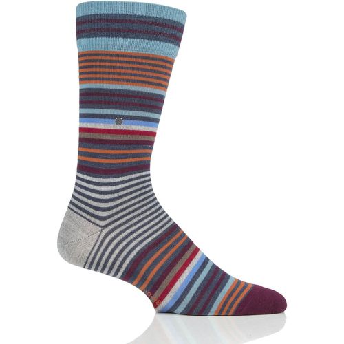 Mens 1 Pair Stripe Wool Socks Burgundy Mix 6.5-11 Mens - Burlington - Modalova