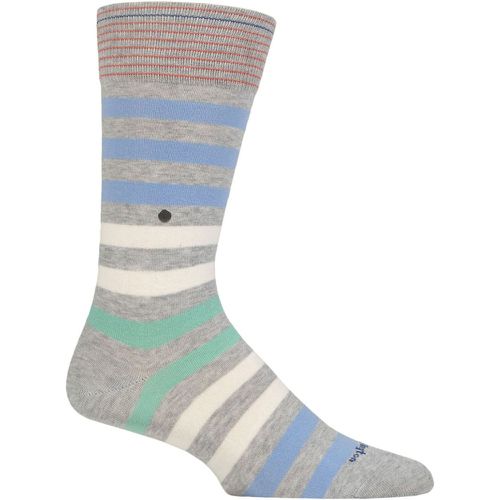 Mens 1 Pair Blackpool Multi Striped Cotton Socks Pastles 6.5-11 Mens - Burlington - Modalova