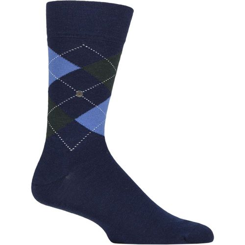 Mens 1 Pair Burlington Edinburgh Virgin Wool Argyle Socks Royal Green 6.5-11 Mens - SockShop - Modalova