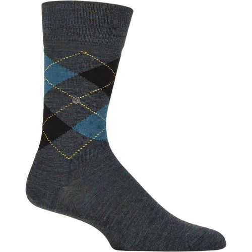 Mens 1 Pair Burlington Edinburgh Virgin Wool Argyle Socks Quiet Green 6.5-11 Mens - SockShop - Modalova