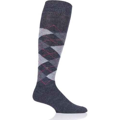 Pair Black / Grey Preston Soft Acrylic Knee High Socks Men's 6.5-11 Mens - Burlington - Modalova