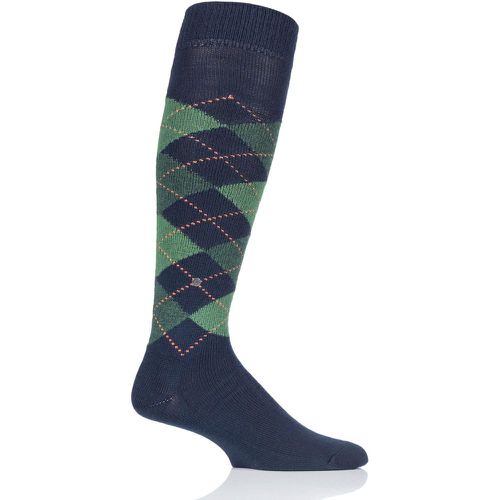 Pair Navy / Green Preston Soft Acrylic Knee High Socks Men's 6.5-11 Mens - Burlington - Modalova