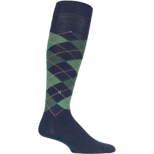 Pair Navy / Green Preston Soft Acrylic Knee High Socks Men's 6.5-11 Mens - Burlington - Modalova