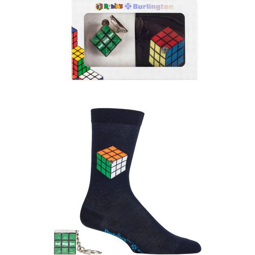 Mens 1 Pair Rubiks Cube Gift Boxed Cotton Socks with Keyring Cube 6.5-11 Mens - Burlington - Modalova