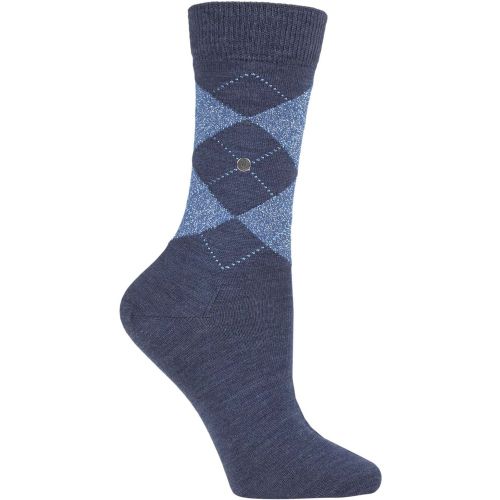 Women's 1 Pair Marylebone Lurex Virgin Wool Socks Denim 3.5-7.5 Ladies - Burlington - Modalova