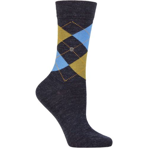 Women's 1 Pair Marylebone Melange Virgin Wool Socks Navy / Khaki 3.5-7 - Burlington - Modalova