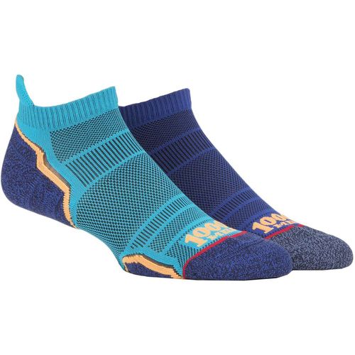 Mens and Women's 2 Pair Run Anklet Socks Kingfisher 12-14 Mens - 1000 Mile - Modalova