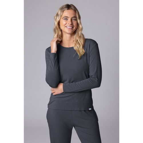 Women's 1 Pack Bamboo Loungewear Selection Long Sleeved Top Charcoal Long Sleeved Top UK 10 - Lazy Panda - Modalova