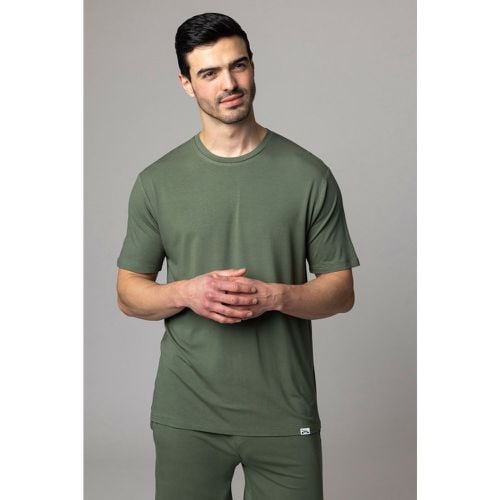 Mens 1 Pack Bamboo Loungewear Selection T-Shirt Olive XX Large - Lazy Panda - Modalova