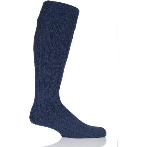 Pair Navy of London Mohair Knee High Socks With Extra Cushioning and Ribbed Top Unisex 11-13 Unisex - SOCKSHOP of London - Modalova