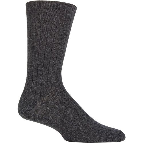 Mens 1 Pair 100% Cashmere Bed Socks Charcoal 11-13 Mens - SOCKSHOP of London - Modalova