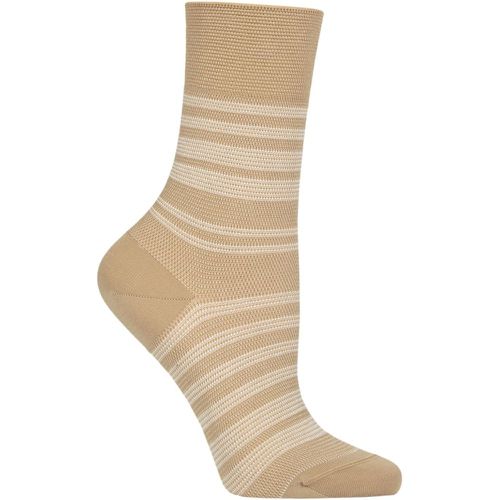 Ladies 1 Pair Falke Sunset Stripe Sensitive Lyocell Socks Sand 5.5-8 Ladies - SockShop - Modalova