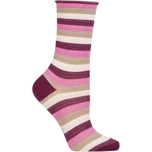 Women's 1 Pair Dopamine Stripe Lyocell Socks Hibiscus 5.5-8 Ladies - Falke - Modalova