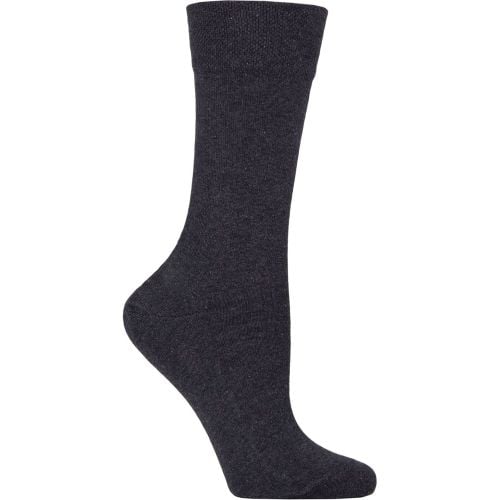 Women's 1 Pair Falke Sensitive London Left And Right Comfort Cuff Cotton Socks Dark Melange 2.5-5 Women's - SockShop - Modalova