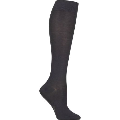 Women's 1 Pair Falke Cotton Touch Knee High Socks Graphite 2.5-5 - SockShop - Modalova