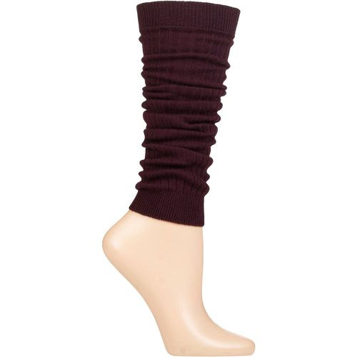Ladies 1 Pair Falke Cross Knit Organic Cotton Leg Warmers Blackberry One Size - SockShop - Modalova