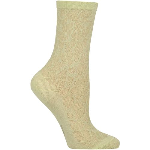 Women's 1 Pair Falke Creole Texture Animal Print Cotton Socks Jade 4-5 Women's - SockShop - Modalova