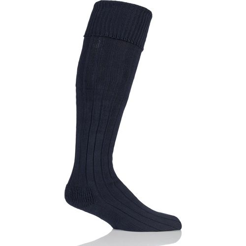 Pair Rich Navy Birkdale Cotton Cushioned Knee High Golf Socks Men's 12-14 Mens - Glenmuir - Modalova