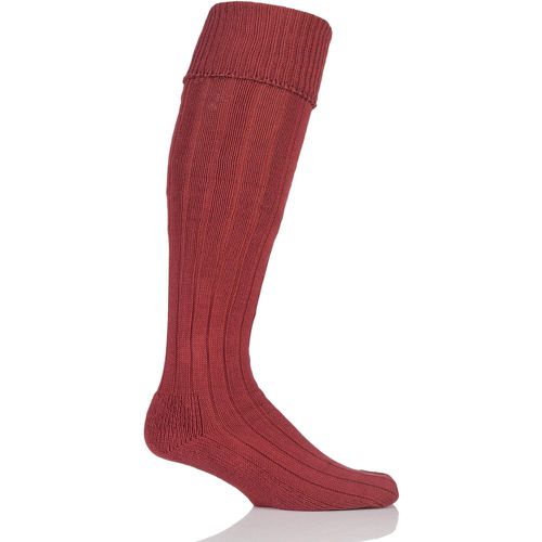Pair Terracotta Birkdale Cotton Cushioned Knee High Golf Socks Men's 12-14 Mens - Glenmuir - Modalova