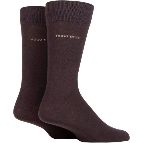 Mens 2 Pair BOSS Plain Cotton Socks Dark 8.5-11 Mens - Hugo Boss - Modalova