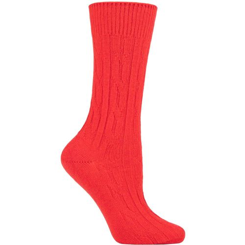 Women's 1 Pair 100% Cashmere Cable Knit Bed Socks Seville 4-8 Ladies - SOCKSHOP of London - Modalova