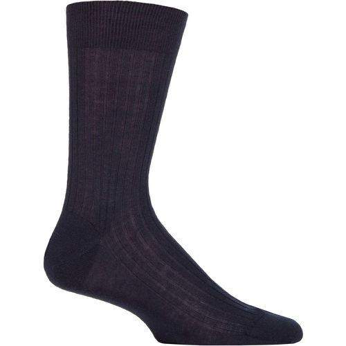 Mens 1 Pair Knightsbridge 100% Pure Cashmere Ribbed Socks Navy 6.5-7.5 Mens 10.5 Inch - Pantherella - Modalova