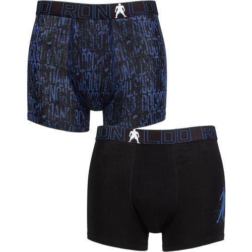 Boys 2 Pack Cotton Boxer Shorts Blue Print/Black 4-6 Years - CR7 - Modalova