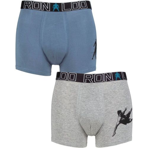 Boys 2 Pack Cotton Boxer Shorts Grey/Blue 10-12 Years - CR7 - Modalova