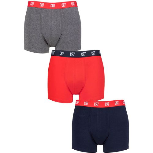 Mens 3 Pack Cotton Trunks Grey/Red/Navy Large - CR7 - Modalova