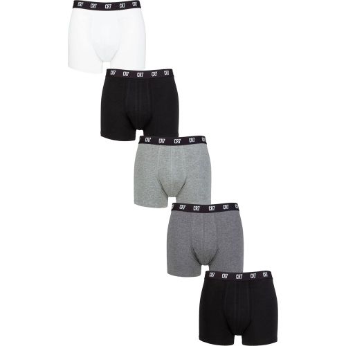 Mens 5 Pack Cotton Trunks Black/White/Grey Extra Large - CR7 - Modalova