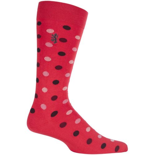 Pair Scarlet 80% Sea Island Cotton Spots Socks Men's 6-8.5 Mens - Pringle Of Scotland - Modalova