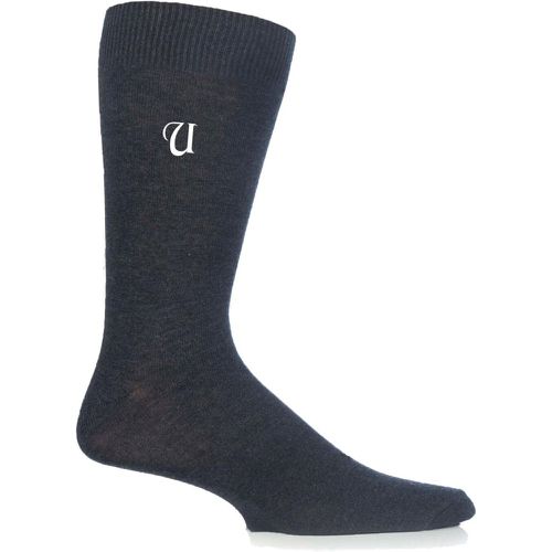 Pair U Charcoal New Individual Embroidered Initial Socks - U-Z Men's 7-11 Mens - SockShop - Modalova