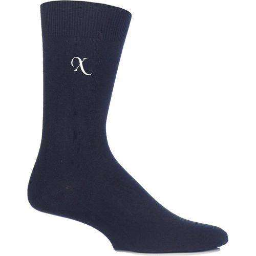 Pair X Navy New Individual Embroidered Initial Socks - U-Z Men's 7-11 Mens - SockShop - Modalova