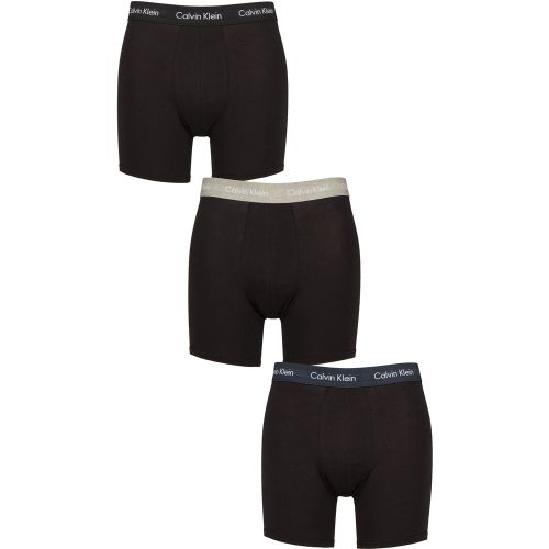 Mens 3 Pack Cotton Stretch Longer Leg Trunks / Grey Heath / Navy Stone XS - Calvin Klein - Modalova