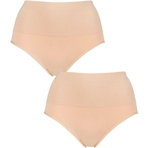 Ladies 2 Pack Seamless Smoothies Full Brief Underwear Rose Beige UK 8-10 - Ambra - Modalova